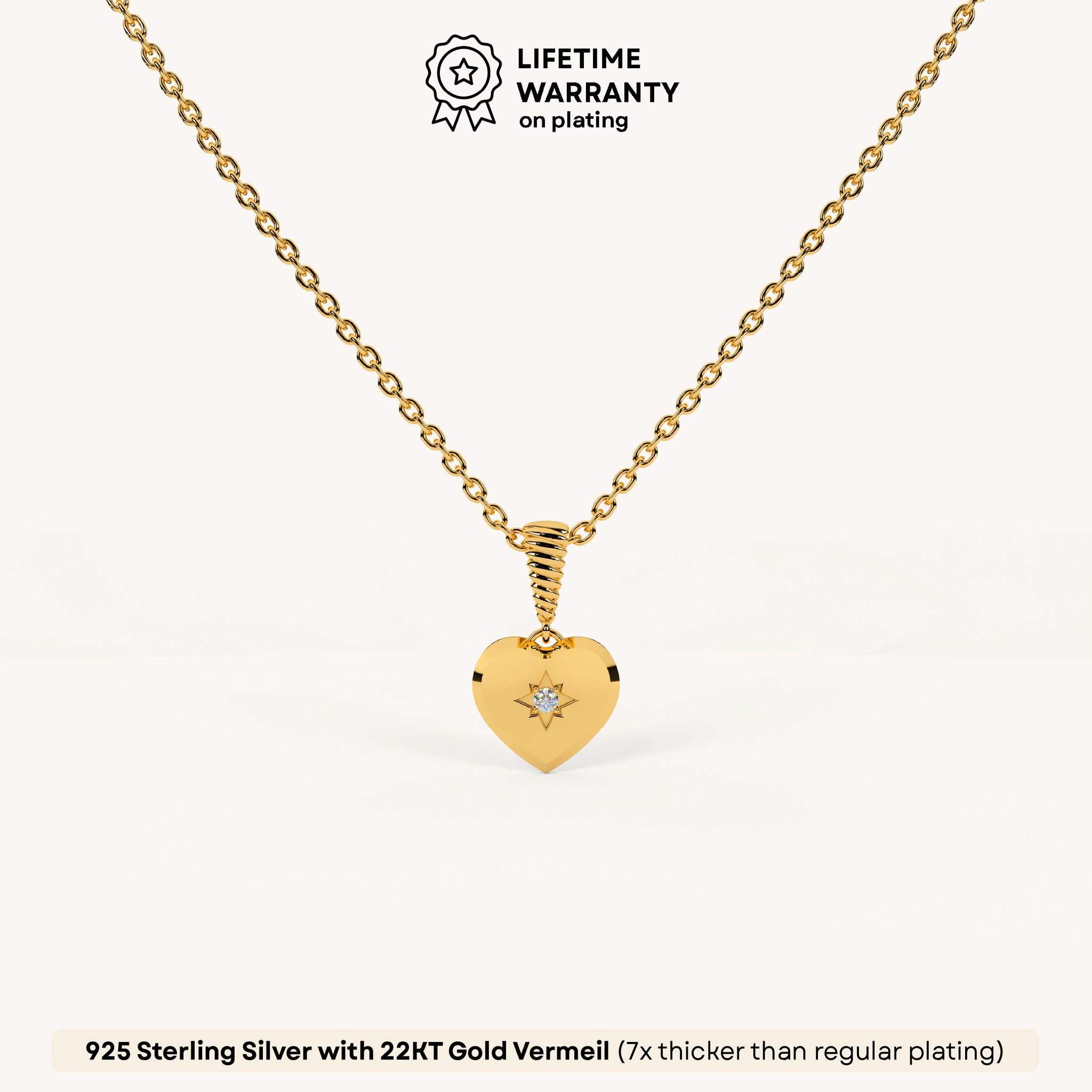 Starlet Heart Pendant in 92.5 Sterling Silver