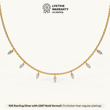 Ice Leaf Drop Necklace in 92.5 Sterling Silver
