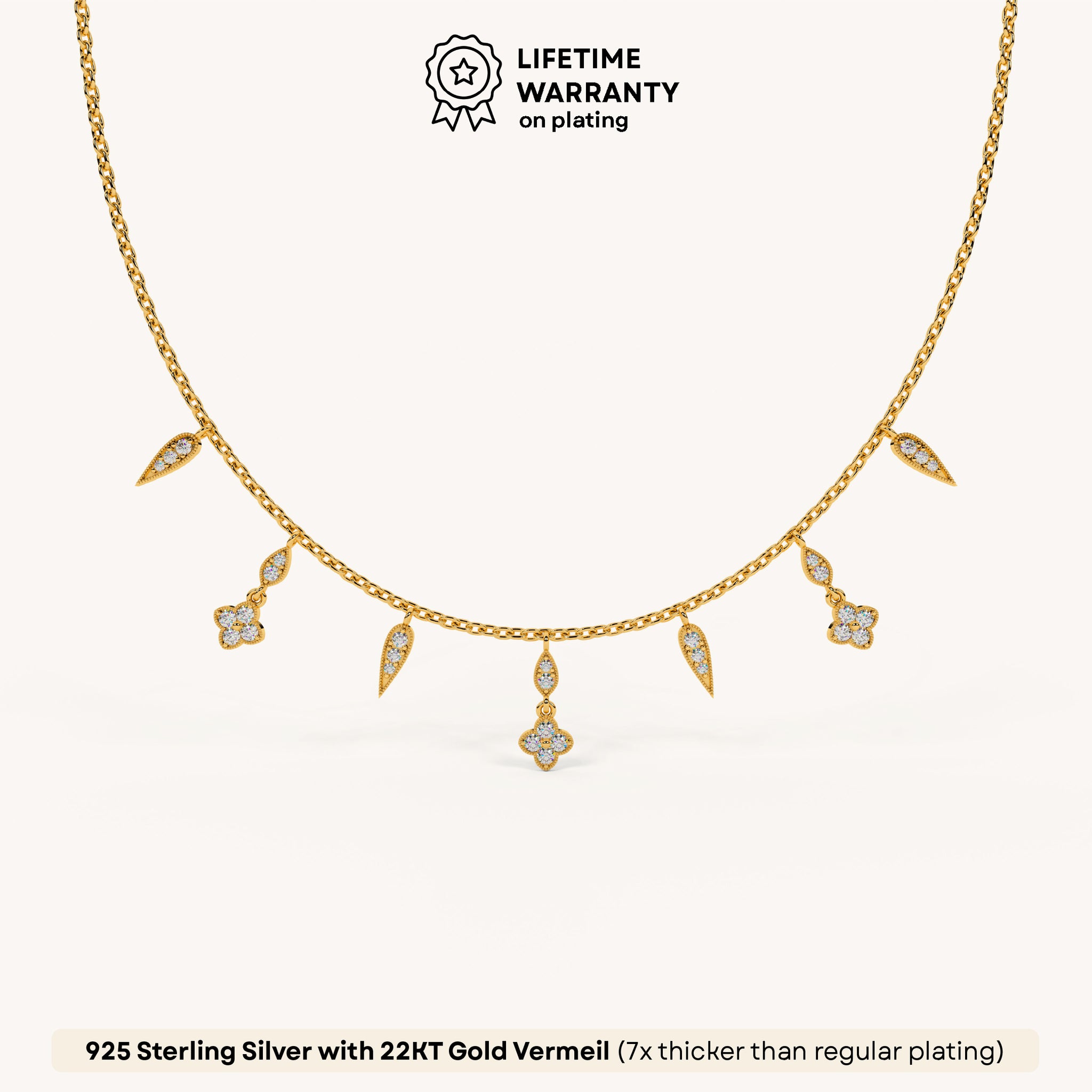 Zariah Bloom Drop Necklace in 92.5 Sterling Silver