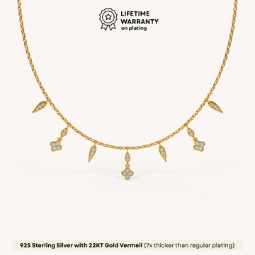 Zariah Bloom Drop Necklace in 92.5 Sterling Silver