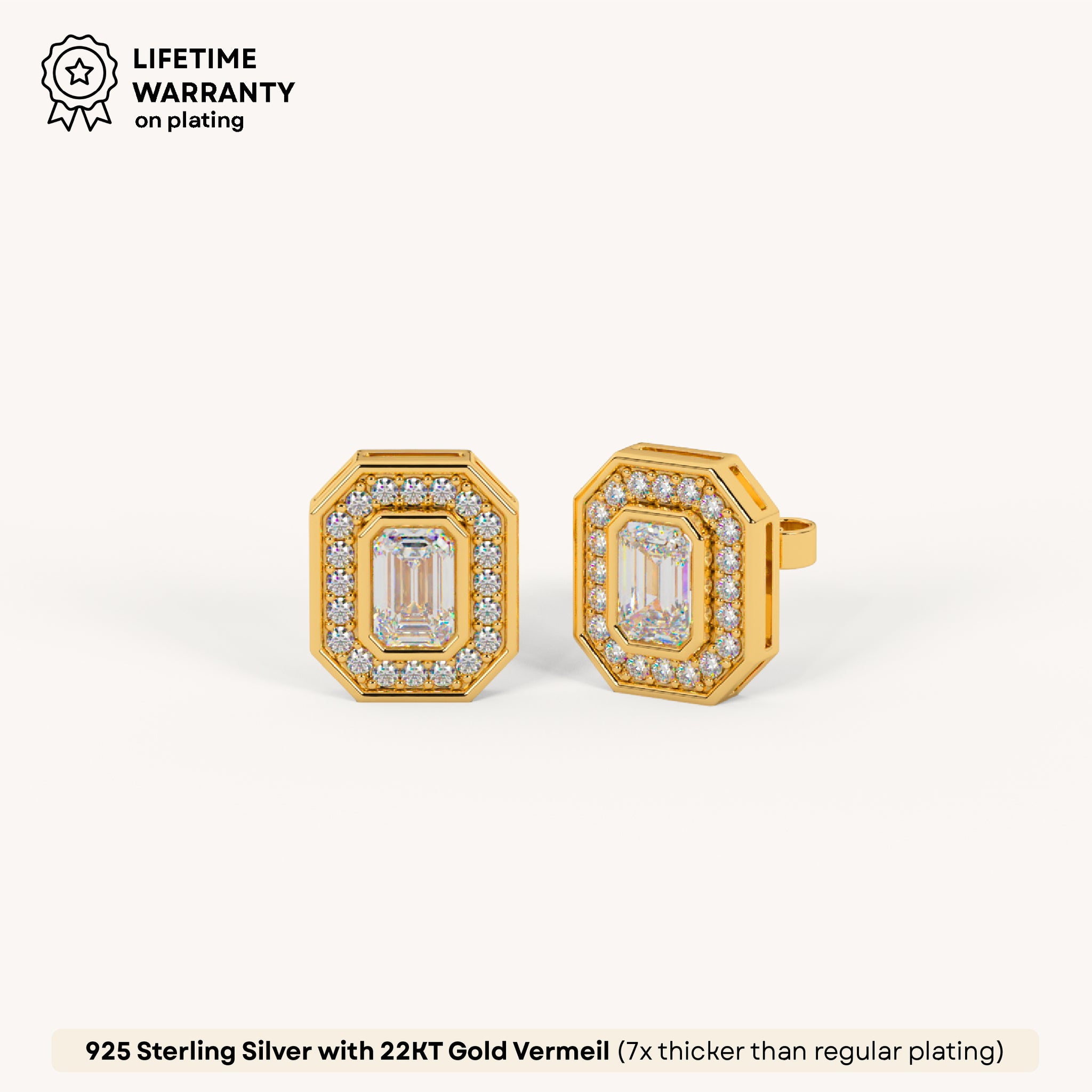 Luxe Radiance Emerald Studs in 92.5 Sterling Silver