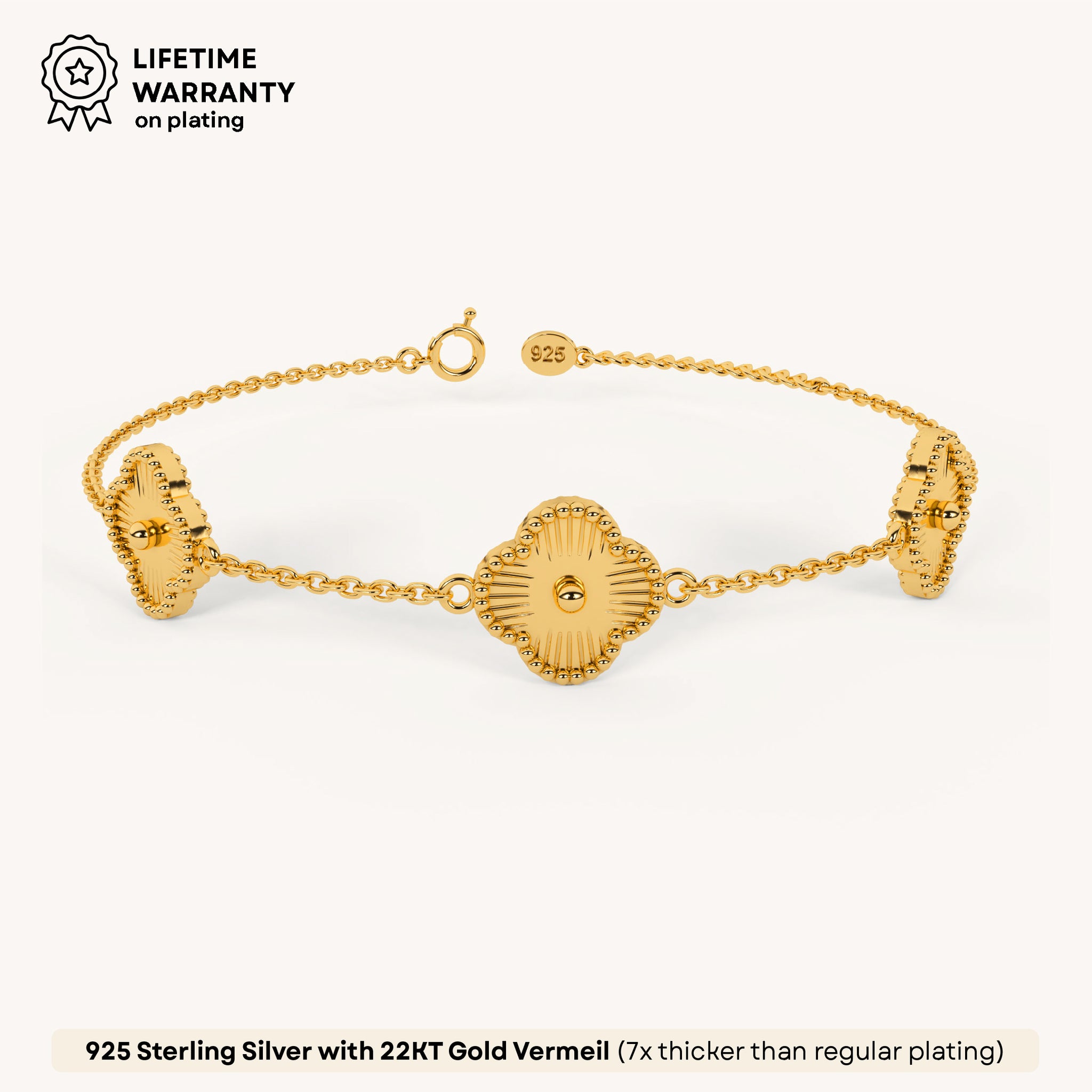 Eternal Clover Chain Bracelet in 92.5 Sterling Silver