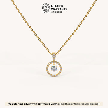 Halo Sparkle Pendant in 92.5 Sterling Silver