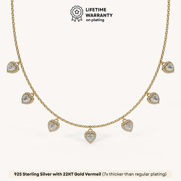 Heartlet Drops Necklace in 92.5 Sterling Silver
