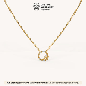 Bloom Circle Pendant in 92.5 Sterling Silver