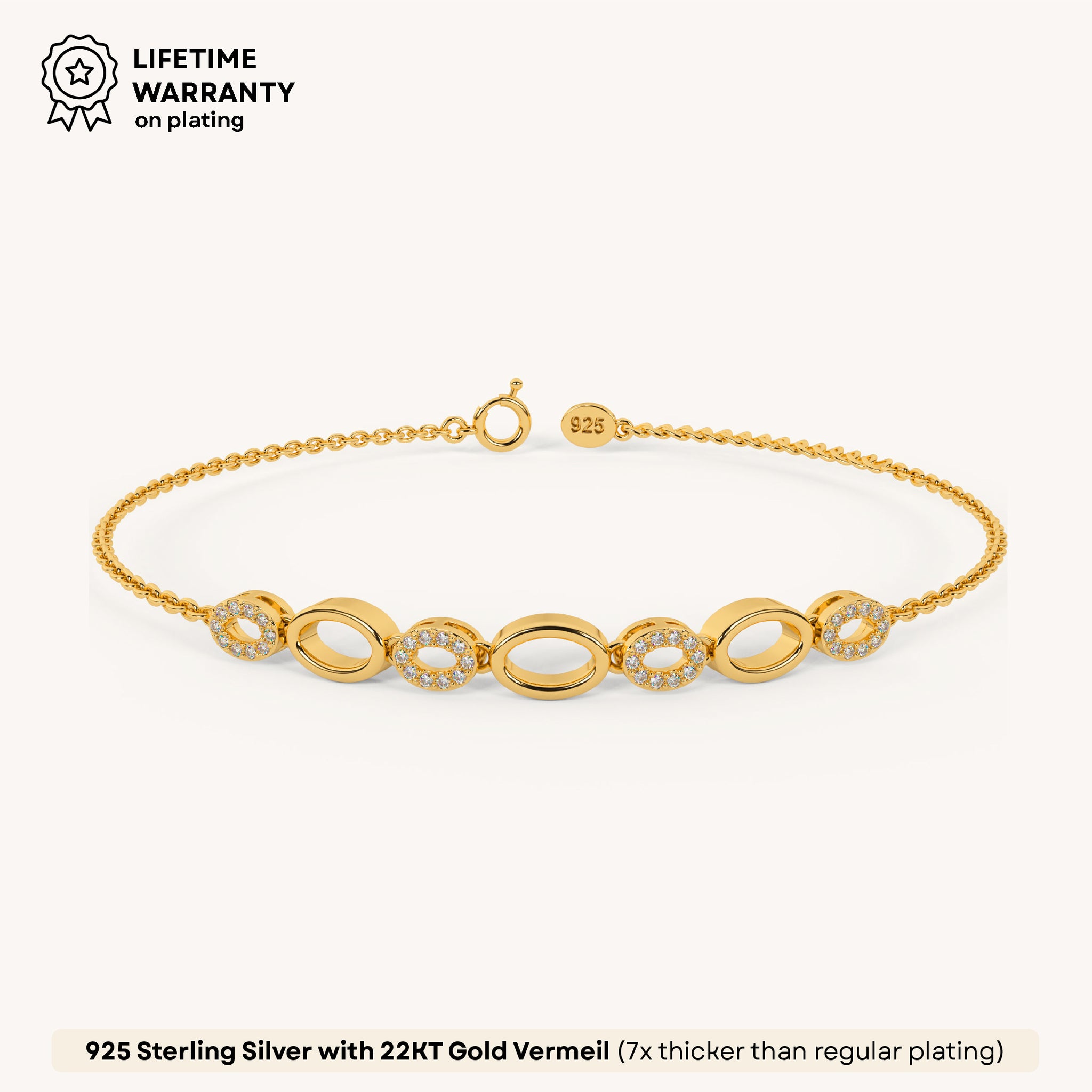 Oval Cluster Bracelet in 92.5 Sterling Silver