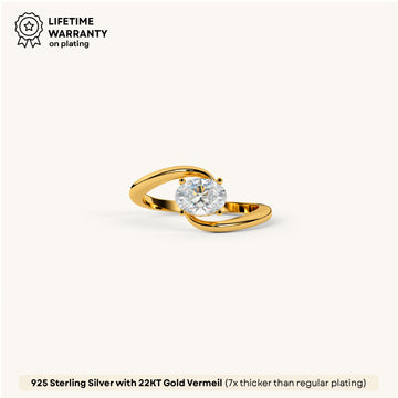 Solitaire Twist Ring in 92.5 Sterling Silver
