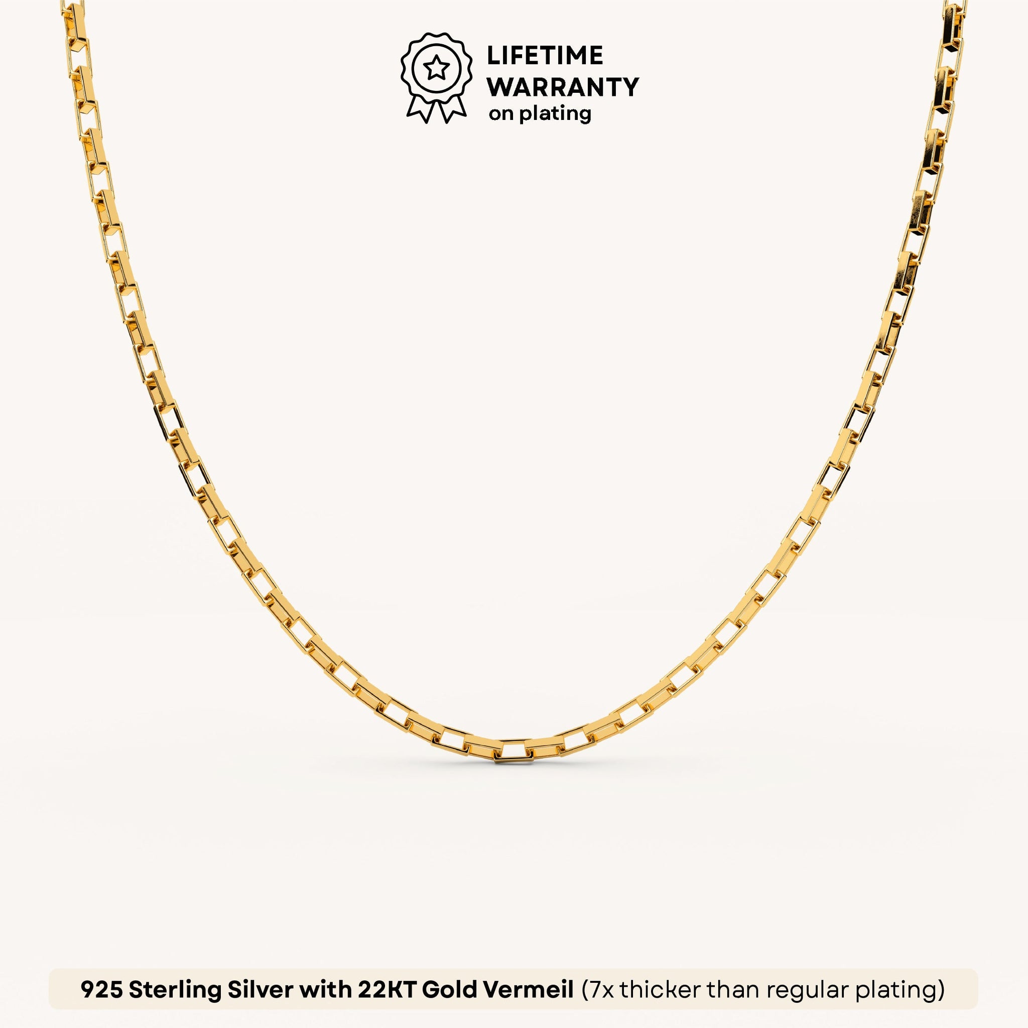 Box Gleam Chain in 92.5 Sterling Silver