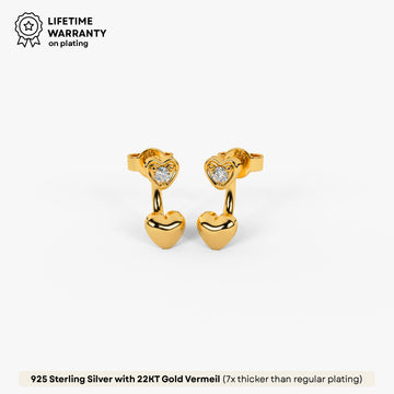 Blush Heart Studs in 92.5 Sterling Silver