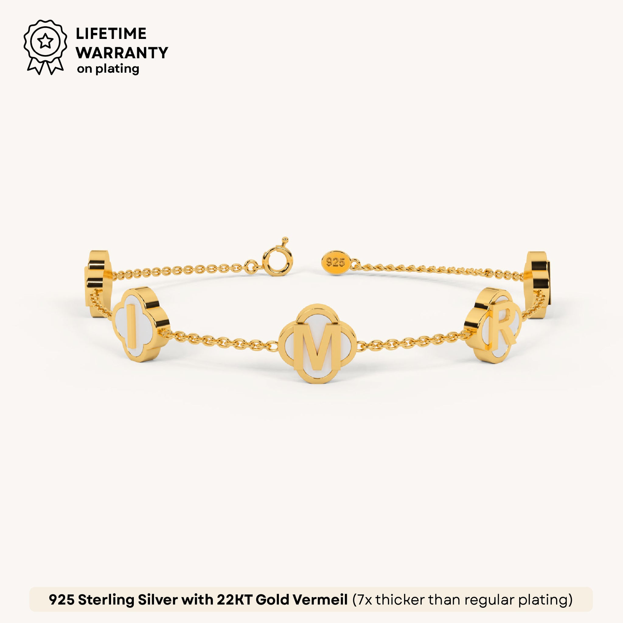Clover Name Bracelet in 92.5 Sterling Silver