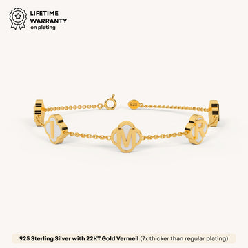 Clover Name Bracelet in 92.5 Sterling Silver