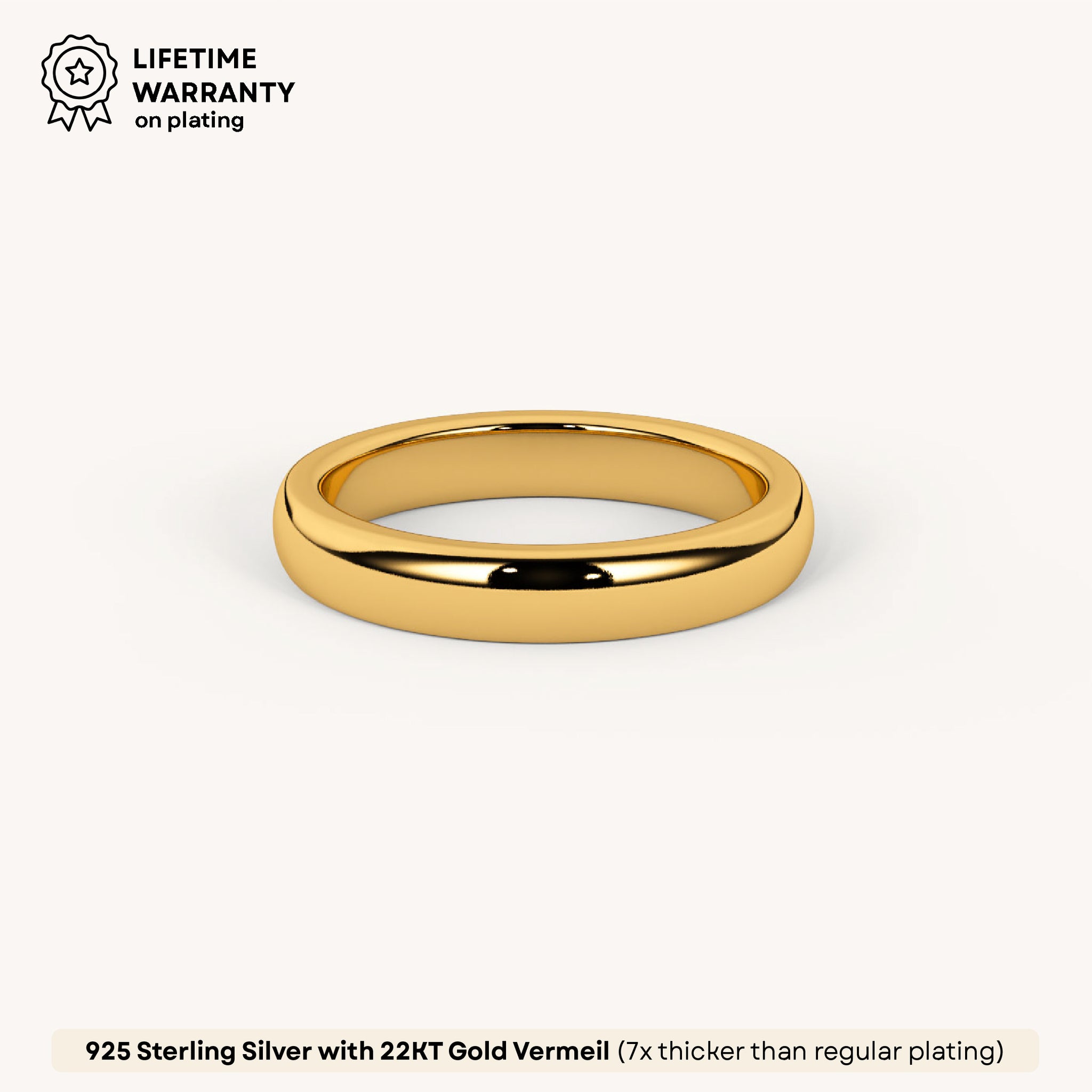 Nova Dome Band in 92.5 Sterling Silver