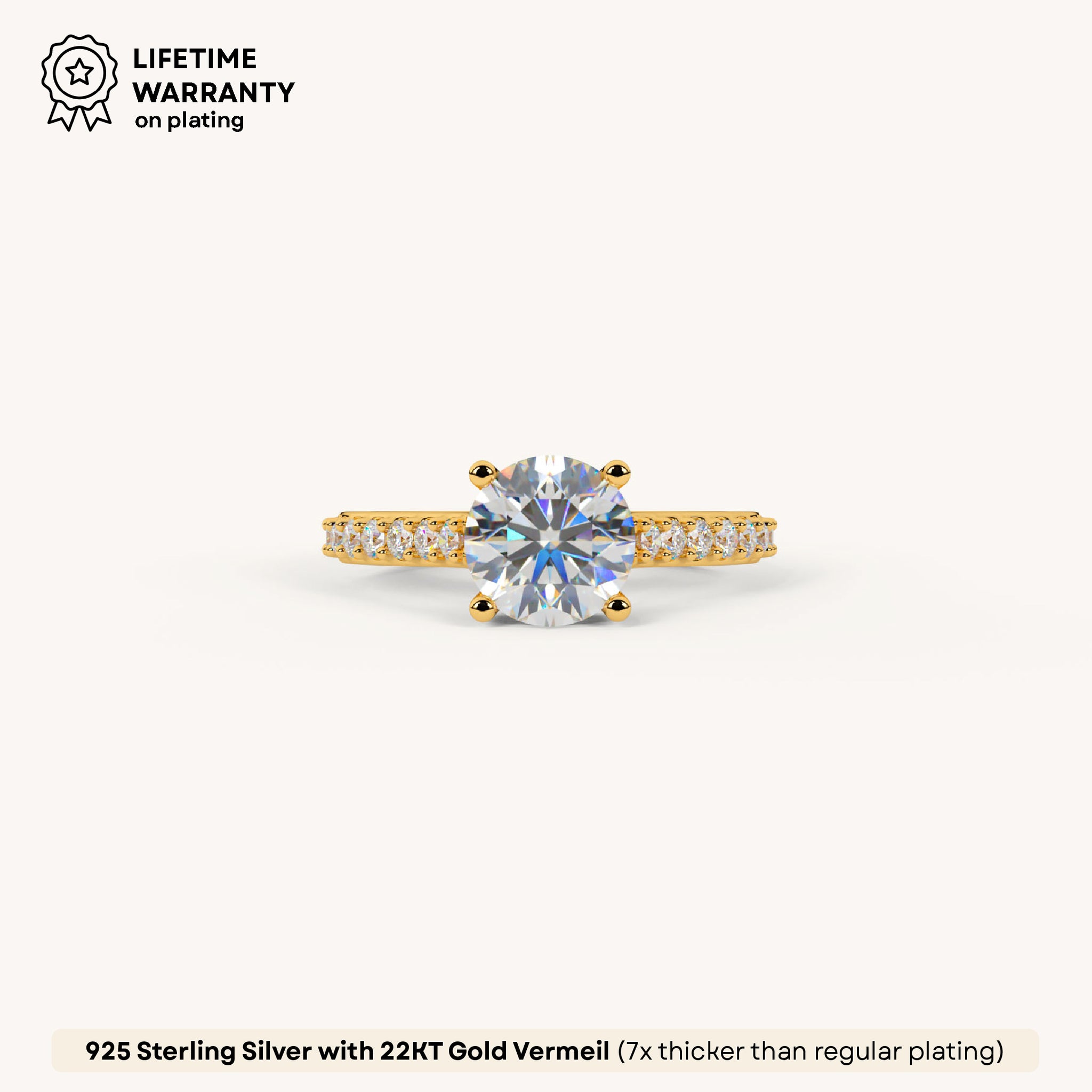 Classic Spark Solitaire Ring in 92.5 Sterling Silver