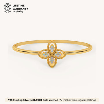 Flora Cuff Clover Bracelet in 92.5 Sterling Silver