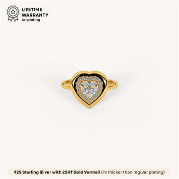 Heart Halo Ring in 92.5 Sterling Silver
