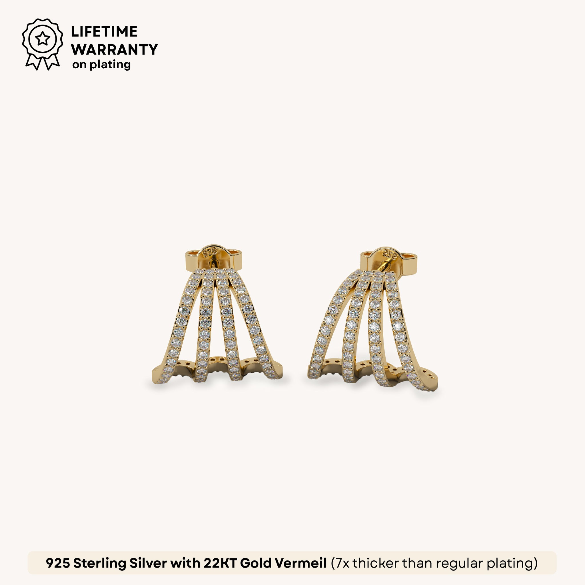 Crown Curve Hoops in 92.5 Sterling Silver