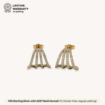 Crown Curve Hoops in 92.5 Sterling Silver