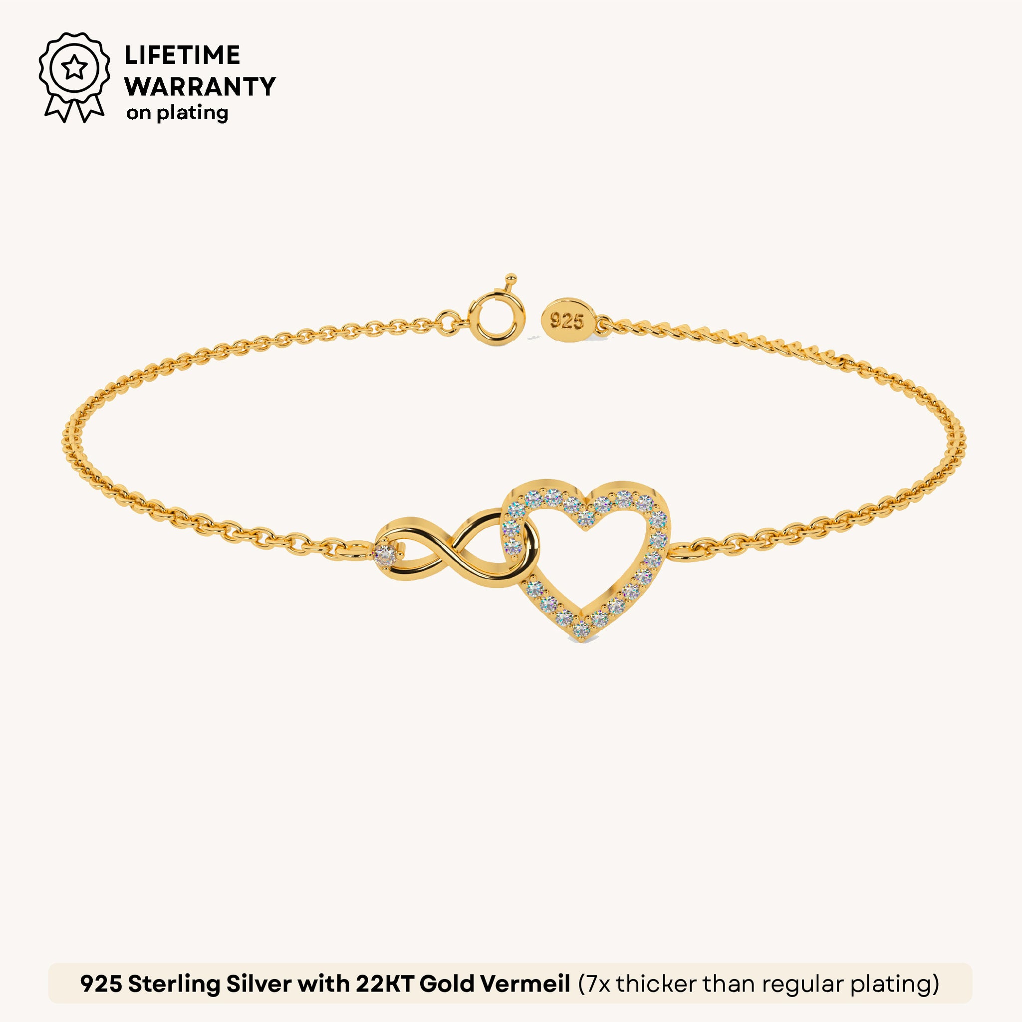 Pure Heart Infinity Bracelet in 92.5 Sterling Silver