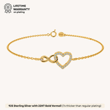Pure Heart Infinity Bracelet in 92.5 Sterling Silver