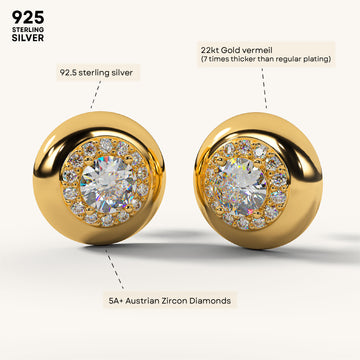 Halo Glint Studs in 92.5 Sterling Silver