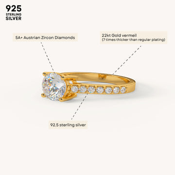 Classic Spark Solitaire Ring in 92.5 Sterling Silver