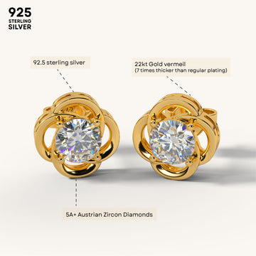Radiant Bloom Studs in 92.5 Sterling Silver