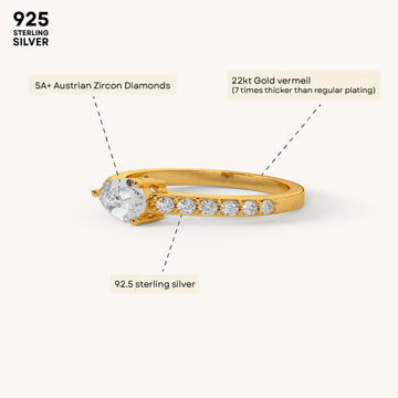 Pear Pavé Ring in 92.5 Sterling Silver