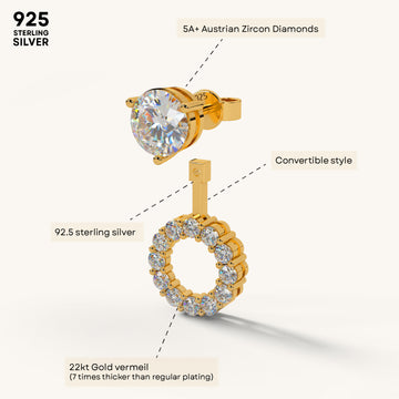 Halo Stud Convertible Earrings in 92.5 Sterling Silver