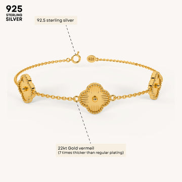 Eternal Clover Chain Bracelet in 92.5 Sterling Silver