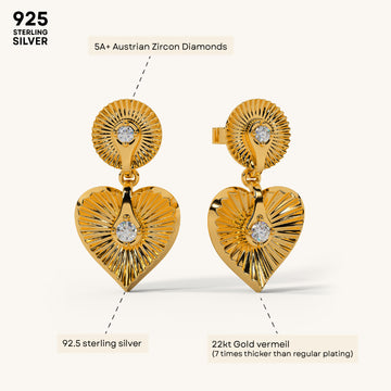 Eros Leaf Drop Earrings in 92.5 Sterling Silver