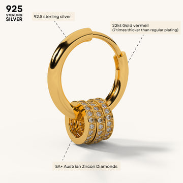 Sparkle Ring Hoops in 92.5 Sterling Silver