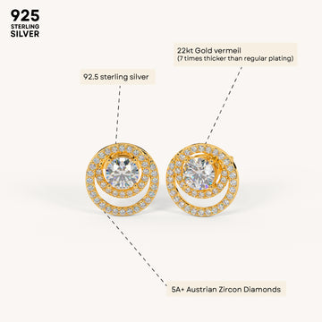 Celestial Orbit Studs in 92.5 Sterling Silver
