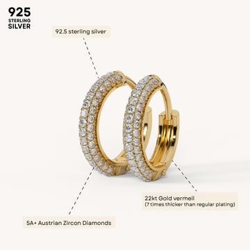 Glow Getter Pavé Hoop Earrings in 92.5 Sterling Silver