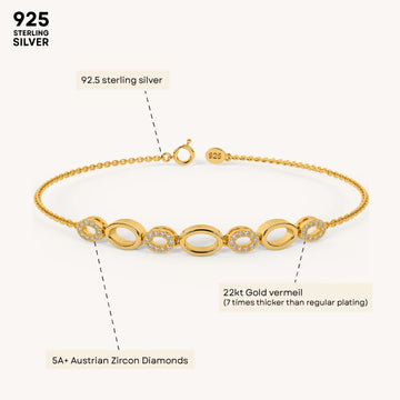 Oval Cluster Bracelet in 92.5 Sterling Silver