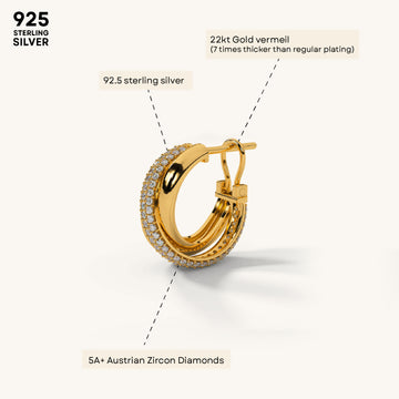 Glam Interlock Hoops in 92.5 Sterling Silver