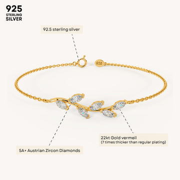 Leaflet Shine Bracelet in 92.5 Sterling Silver