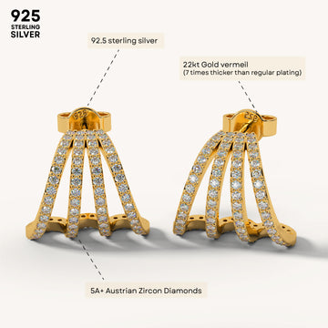 Crown Curve Hoops in 92.5 Sterling Silver