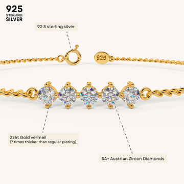 Twinkle Line Bracelet in 92.5 Sterling Silver