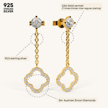Blossom Clover Drop Earrings in 92.5 Sterling Silver