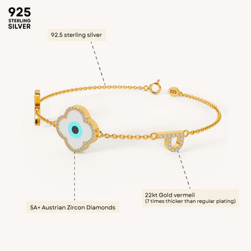 Luck Charm Personalised Clover Bracelet