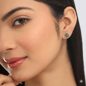 Green Ivy Bloom Studs in 92.5 Sterling Silver