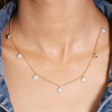 Sia Pave Necklace in 92.5 Sterling Silver