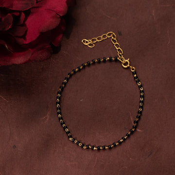 Black Beads Chain Mangalsutra Bracelet