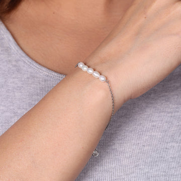 Shell Pearl Bracelet in Sterling Silver