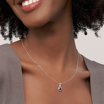 Pave Twist Stone Necklace in 92.5 Sterling Silver