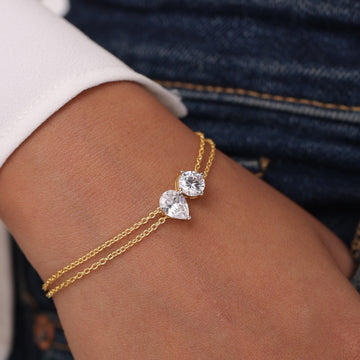 Pear Round Diamond Bracelet