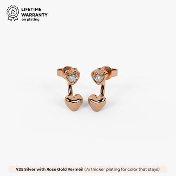 Blush Heart Studs in 92.5 Sterling Silver