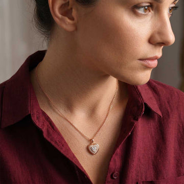 Amore Heart Mom's Necklace in 92.5 Sterling Silver