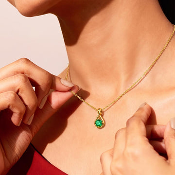 Pave Twist Emerald 92.5 Sterling Silver Necklace