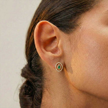 Verdant Teardrop Orbit Studs in 92.5 Sterling Silver